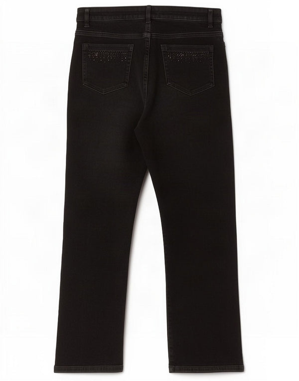 Marks & Spencer Damen Straight Jeans UK 12 Medium W30 L26 Schwarz Baumwolle