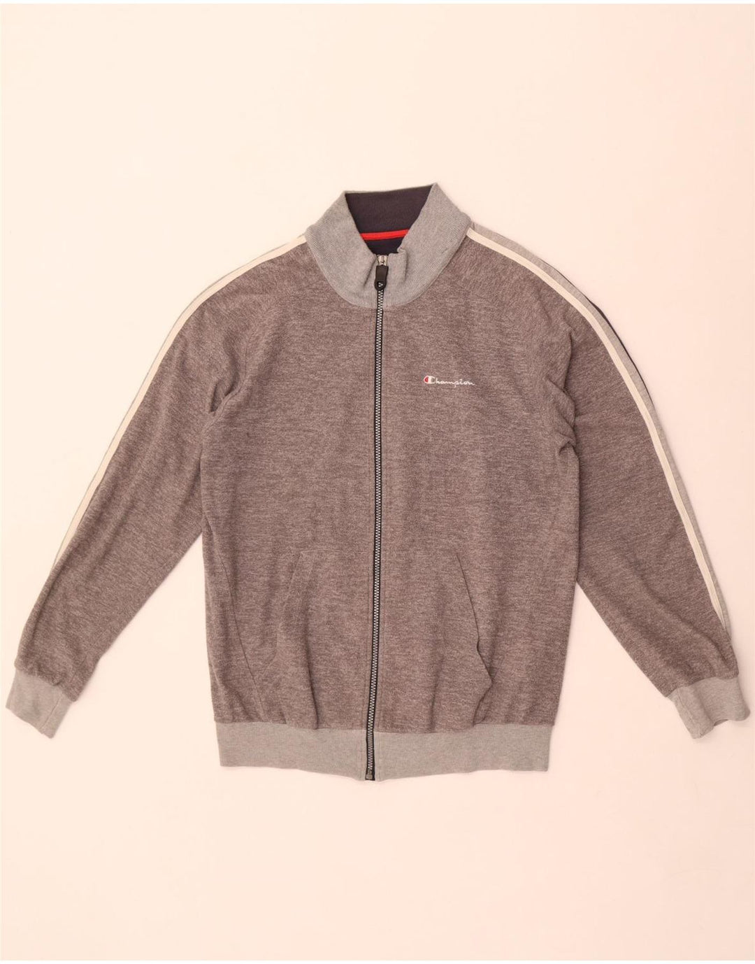 Champion Herren-Trainingsanzugoberjacke aus mittelgrauem Polyester