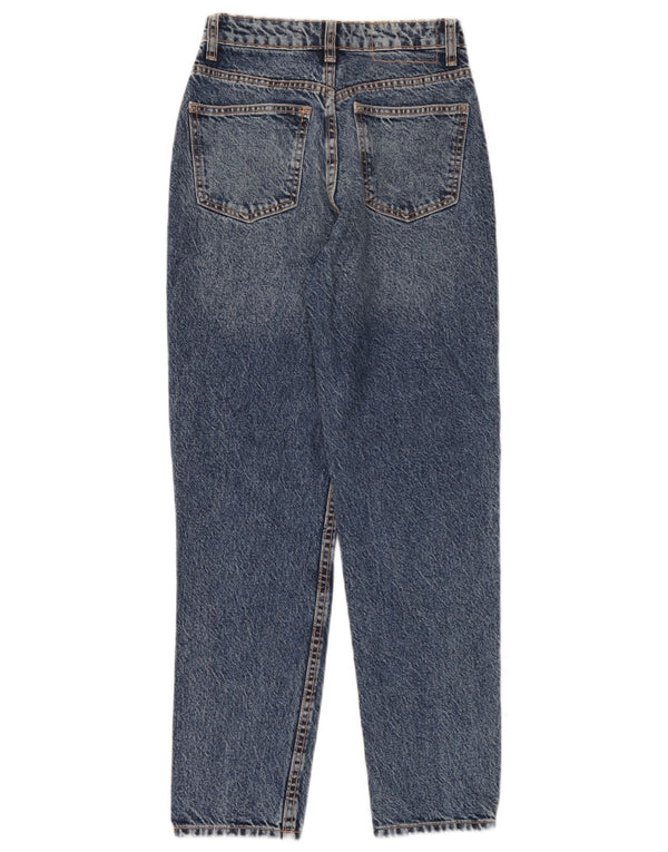 Zara Damen Tapered Jeans EU 34 2XS W24 L28 Blaue Baumwolle