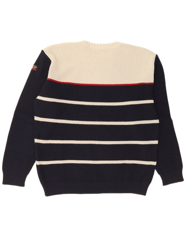 Paul & Shark Herren-Pullover mit Rundhalsausschnitt, XL, Marineblau, gestreift, Merinowolle