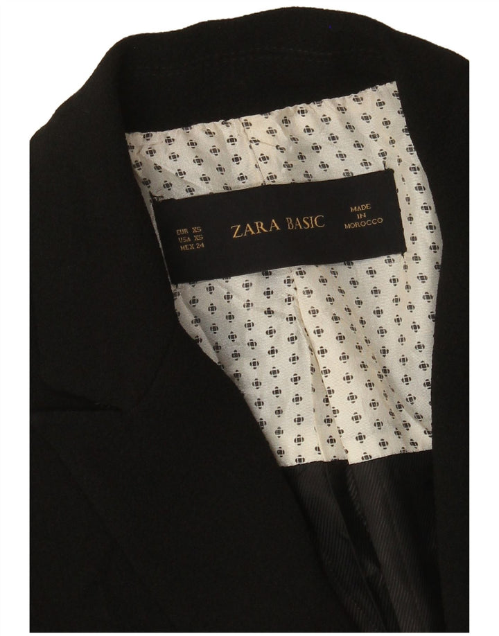 Zara Damen 1-Knopf-Blazerjacke UK 6 XS Schwarz