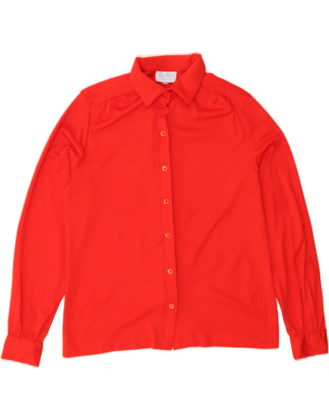 VINTAGE Womens Shirt Blouse UK 16 Large Red Polyester Vintage Vintage and Second-Hand Vintage from Messina Hembry 