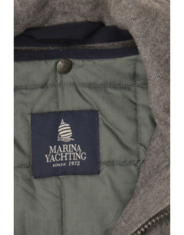 MARINA YACHTING Mens Overcoat IT 50 Large Grey Wool Vintage Marina Yachting and Second-Hand Marina Yachting from Messina Hembry 