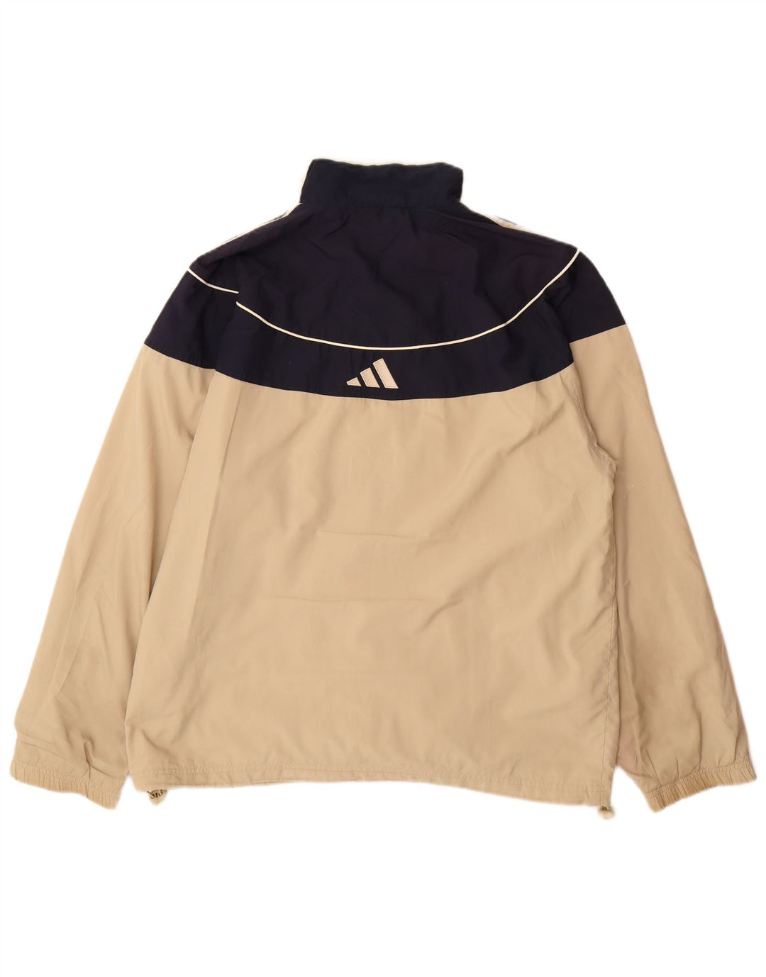 Adidas Herren-Trainingsanzug-Top-Jacke, groß, beige, Colourblock-Polyester