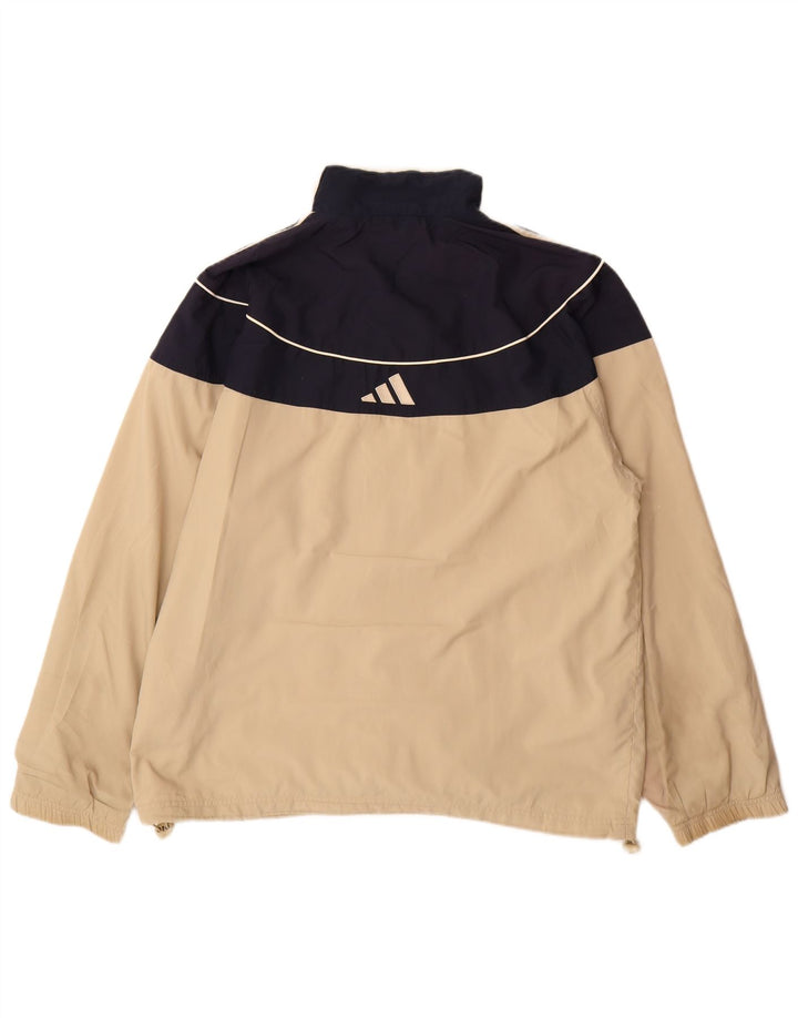 Adidas Herren-Trainingsanzug-Top-Jacke, groß, beige, Colourblock-Polyester