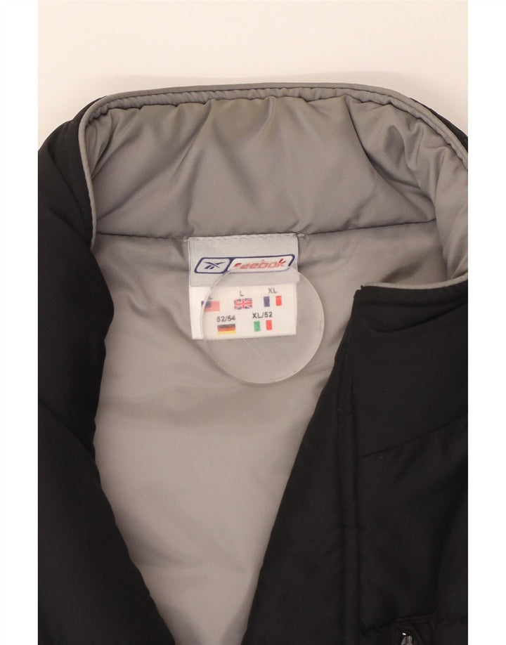 REEBOK Herren Wattierte Weste UK 40 Large Schwarz Polyester