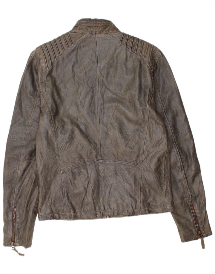 Gipsy Herren Leder Racer Jacke UK 38 Mittelbraun