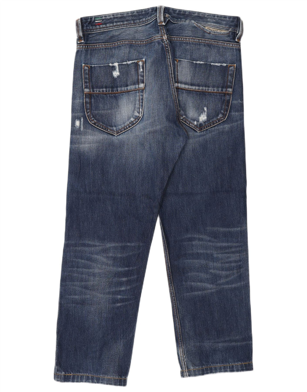 DIESEL Herren Heeven Distressed Straight Jeans W32 L27 Blaue Baumwolle