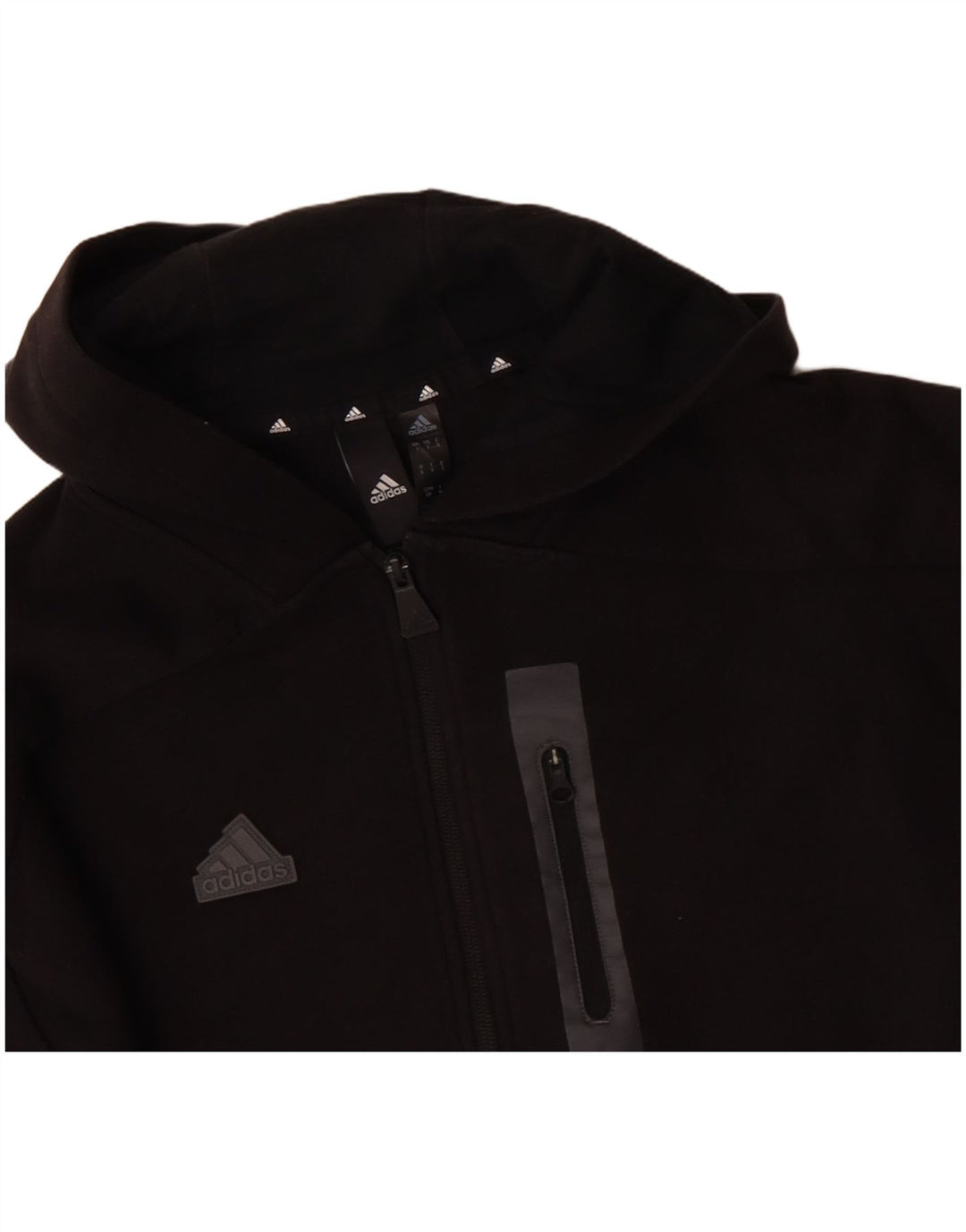 ADIDAS Herren Kapuzenpullover mit Reißverschluss, Größe S, Schwarz