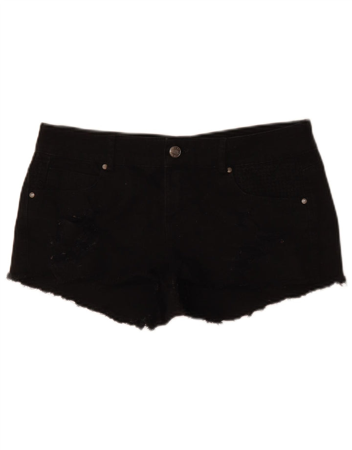 Zara Damen Jeansshorts EU 38 Small W28 Schwarz