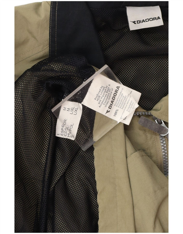 DIADORA Herren-Regenjacke mit Kapuze, lockere Passform, UK 38, mittleres Khaki, Polyamid