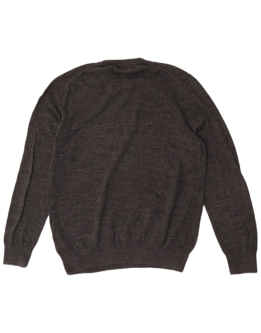 Marks & Spencer Herren-Pullover mit Rundhalsausschnitt, mittelgrau gesprenkelte Baumwolle