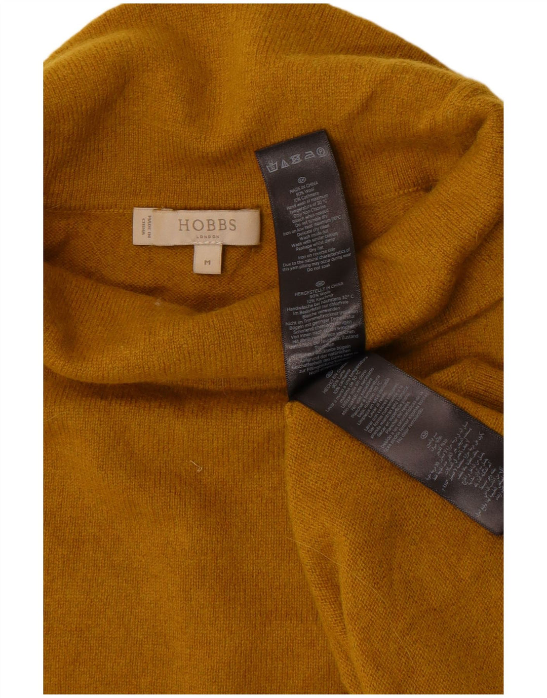 Hobbs Damen Crop Rollkragenpullover Pullover UK 14 Mittelgelbe Wolle