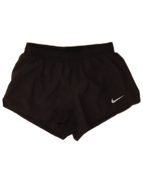 Nike Damen Dri Fit Sport Shorts UK 12 Medium Schwarz Polyester