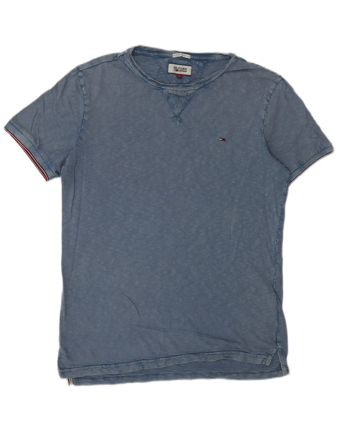 Tommy Hilfiger Herren T-Shirt Top Large Blau Baumwolle