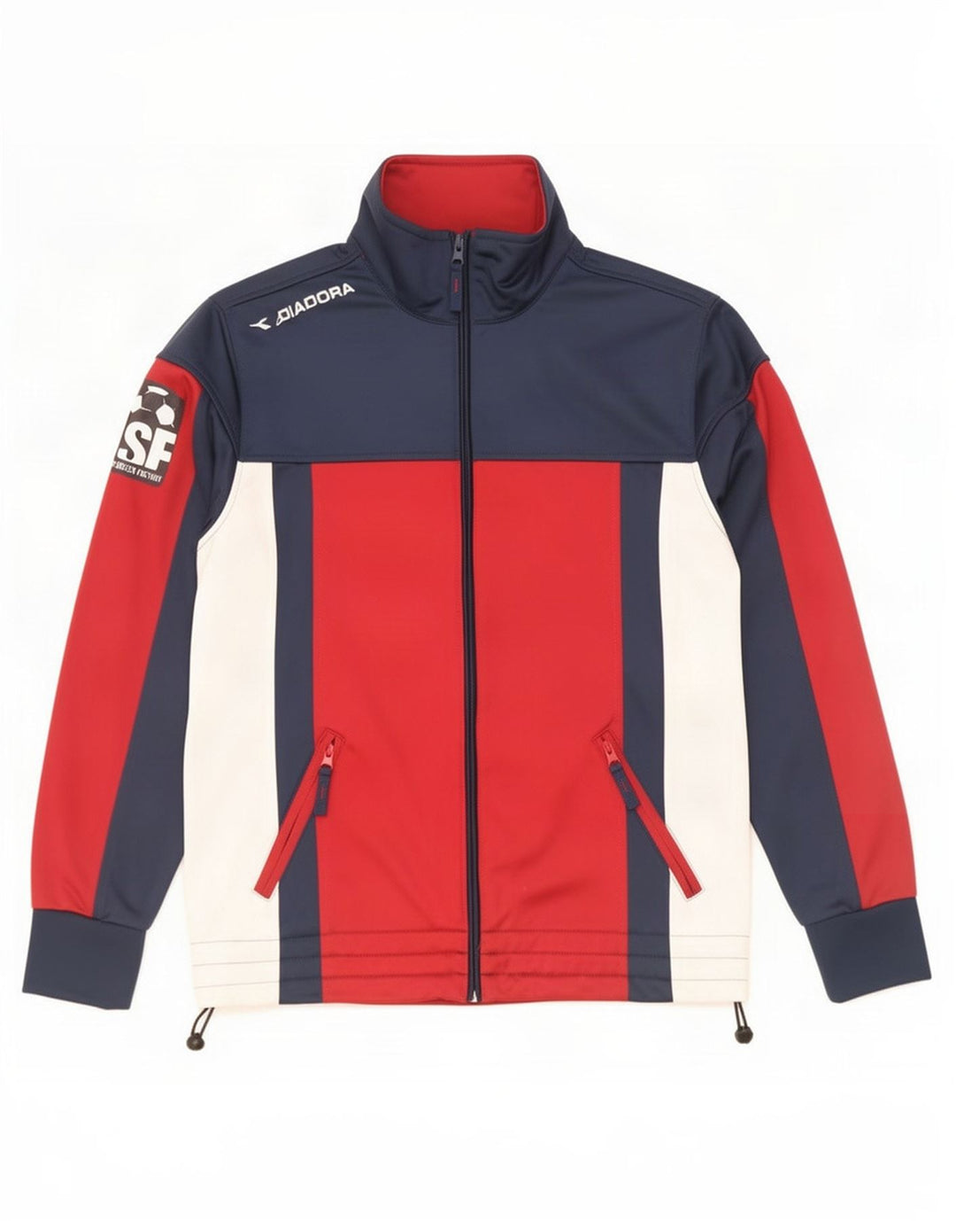 Diadora Herren-Trainingsanzug-Oberteil, Jacke, klein, mehrfarbig, Colourblock-Polyester