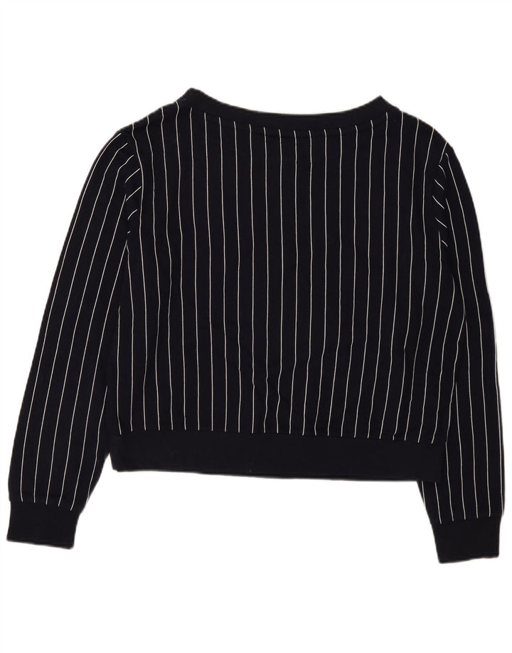 Benetton Damen-Sweatshirt mit Grafik, Gr. 14, mittelmarineblau gestreift