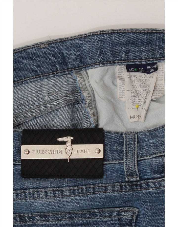 Trussardi Damen Straight Jeans W29 L29 Blaue Baumwolle