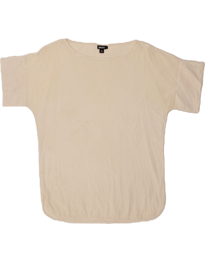 DKNY Womens Oversized T-Shirt Top UK 16 Large Off White Vintage Dkny and Second-Hand Dkny from Messina Hembry 