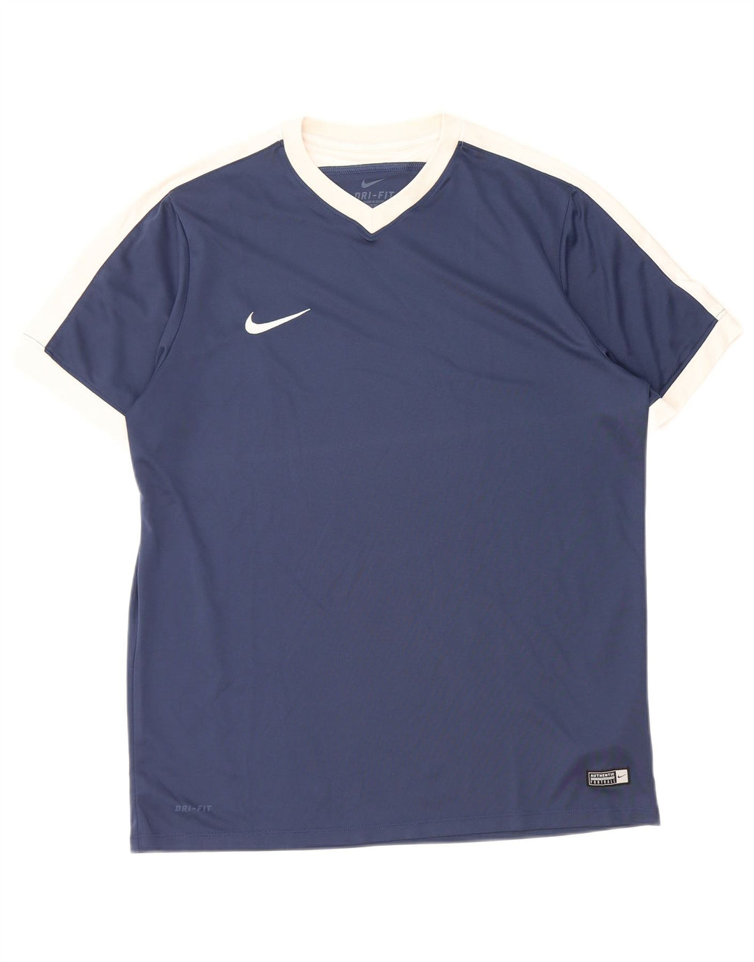 Nike Herren Dri Fit T-Shirt Top XL Marineblaues Colourblock-Polyester