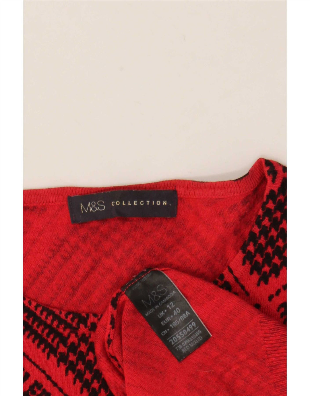 Marks & Spencer Damen-Pullover mit U-Boot-Ausschnitt, Gr. 12, Mittelrot