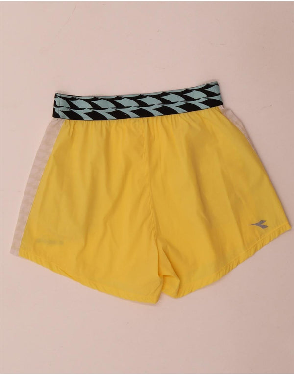 Diadora Damen-Sportshorts UK 14 Mittelgelber Farbblock