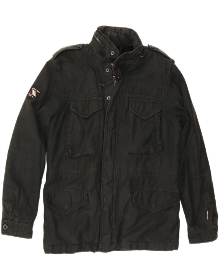 Superdry Herren-Militärjacke mit Kapuze, Größe 36, Schwarz