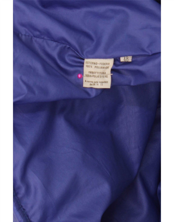 Wattierte Vintage-Herrenjacke IT 48 Mittelblaues Colourblock-Polyamid