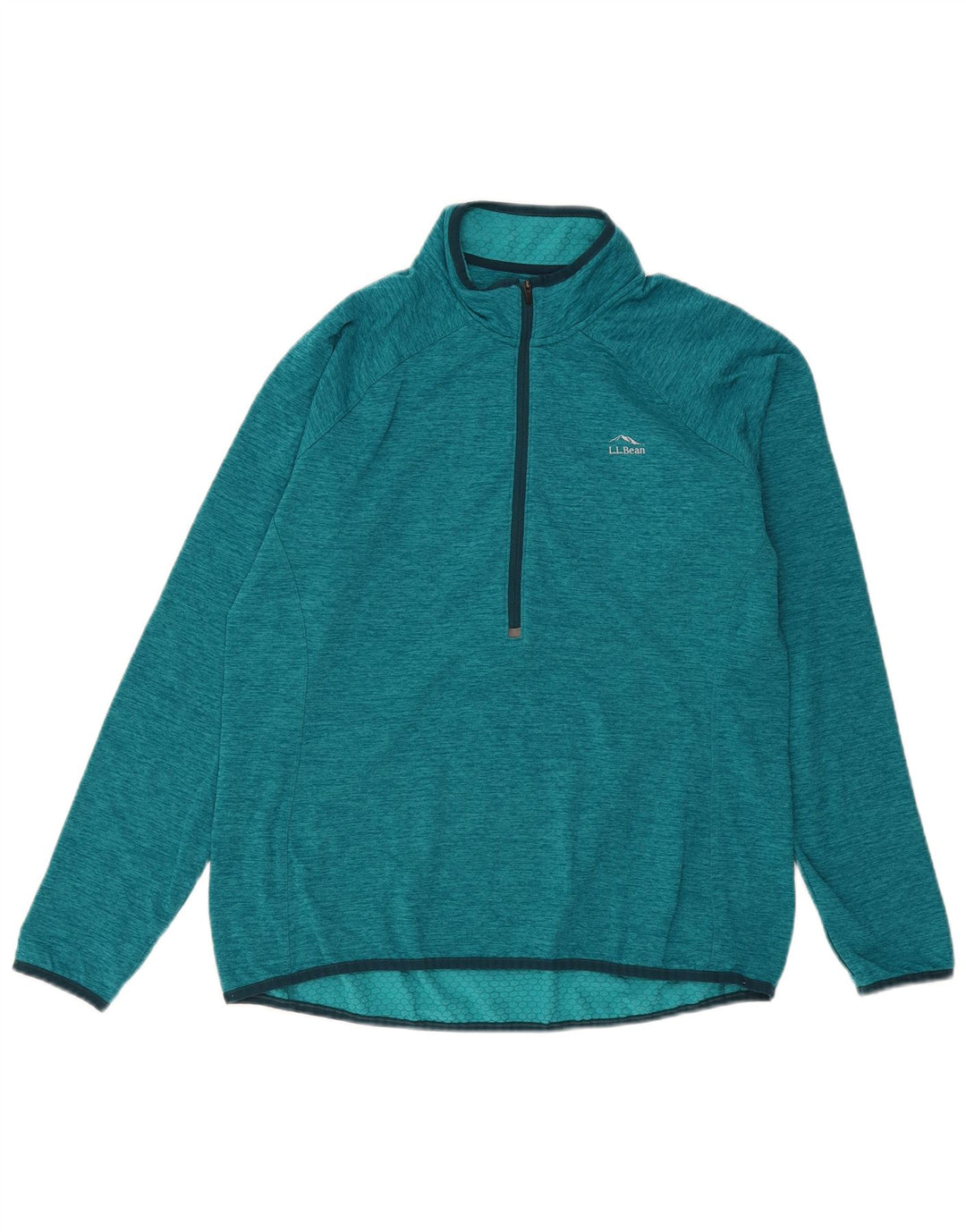 L.L.Bean Damen-Pullover-Trainingsanzugoberteil mit Reißverschluss am Hals, Gr. 16, Größe L, grün, Polyester