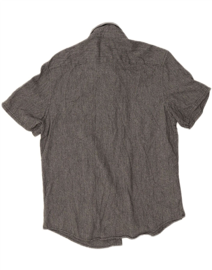 PENGUIN Mens Heritage Slim Fit Short Sleeve Shirt Medium Grey Cotton Vintage Penguin and Second-Hand Penguin from Messina Hembry 