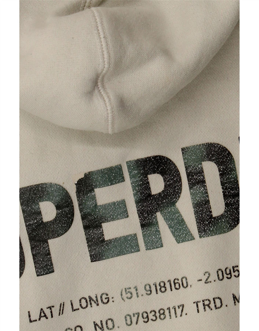 Superdry Herren-Kapuzenpullover mit Grafik, mittelweiße Baumwolle