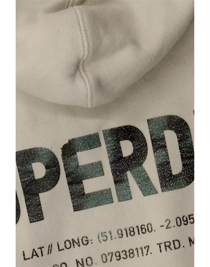 Superdry Herren-Kapuzenpullover mit Grafik, mittelweiße Baumwolle