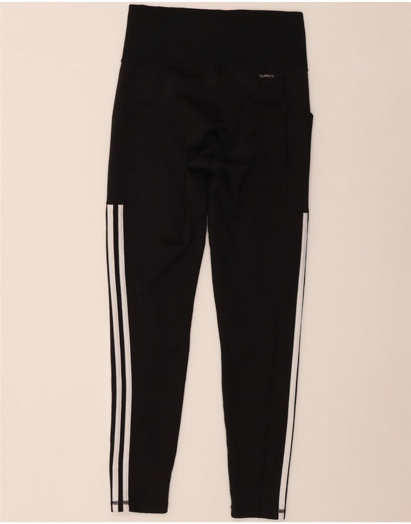 Adidas Damen Climalite Leggings UK 8/10 Small Schwarz Polyester
