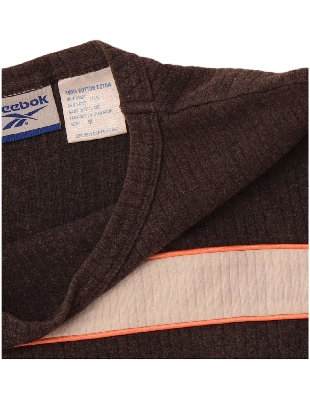 REEBOK Damen T-Shirt Top UK 12 Mittelgraue Colourblock-Baumwolle