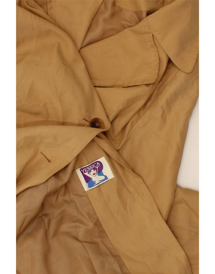 YESSICA Womens Trench Coat UK 12 Medium Brown Polyester Vintage Yessica and Second-Hand Yessica from Messina Hembry 