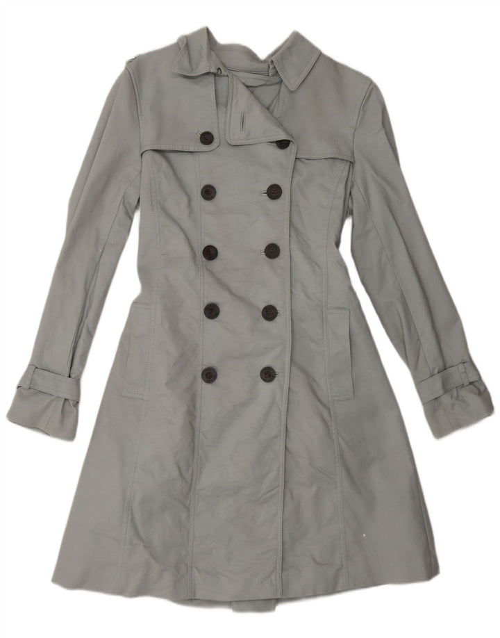 HOBBS Damen Trenchcoat UK 10 Small Graue Baumwolle