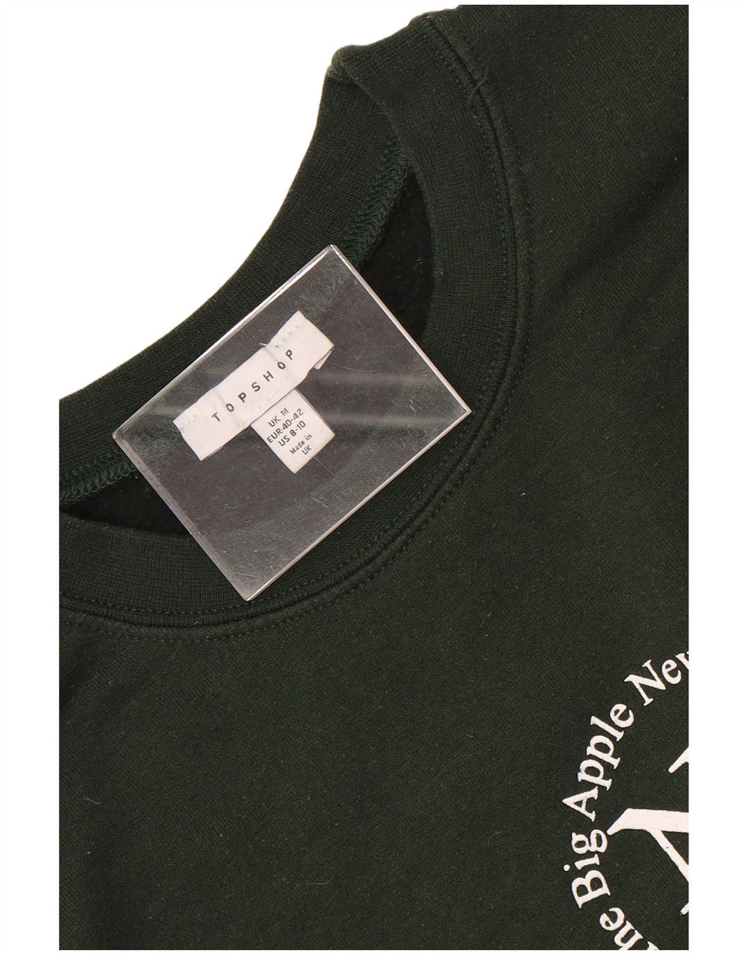 Topshop Damen Grafik-Sweatshirt-Pullover UK 14 Mittelgrün
