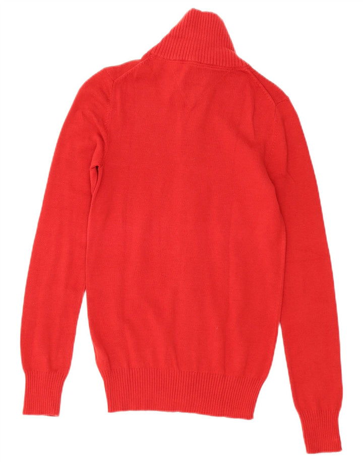 Tommy Hilfiger Herren-Strickjacke, klein, rote Baumwolle