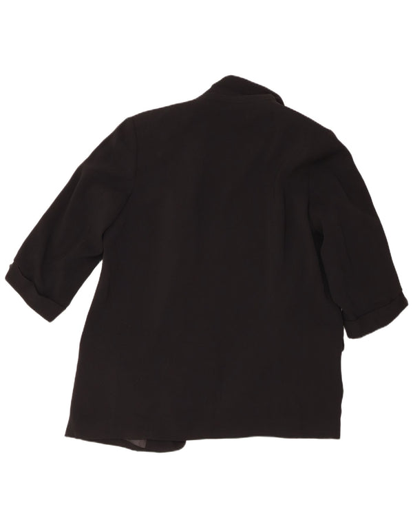 Zara Damen-Blazer mit 3/4-Ärmeln, offen, UK 18, XL, Schwarz, Polyester