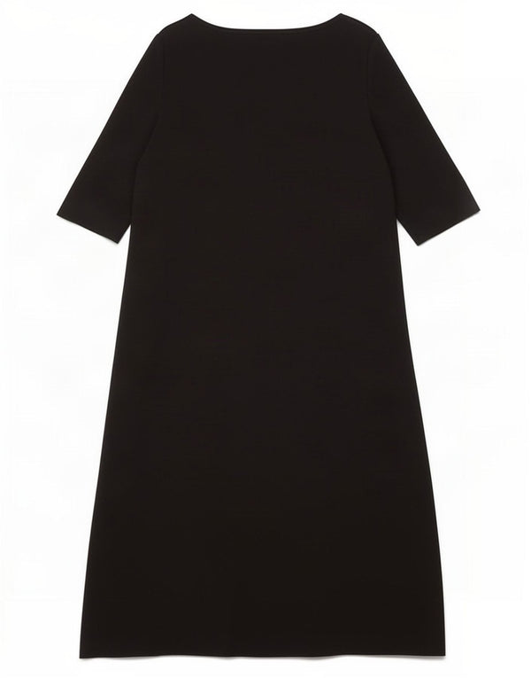Cos Damen A-Linien-Kleid UK 14 Large Schwarz Baumwolle