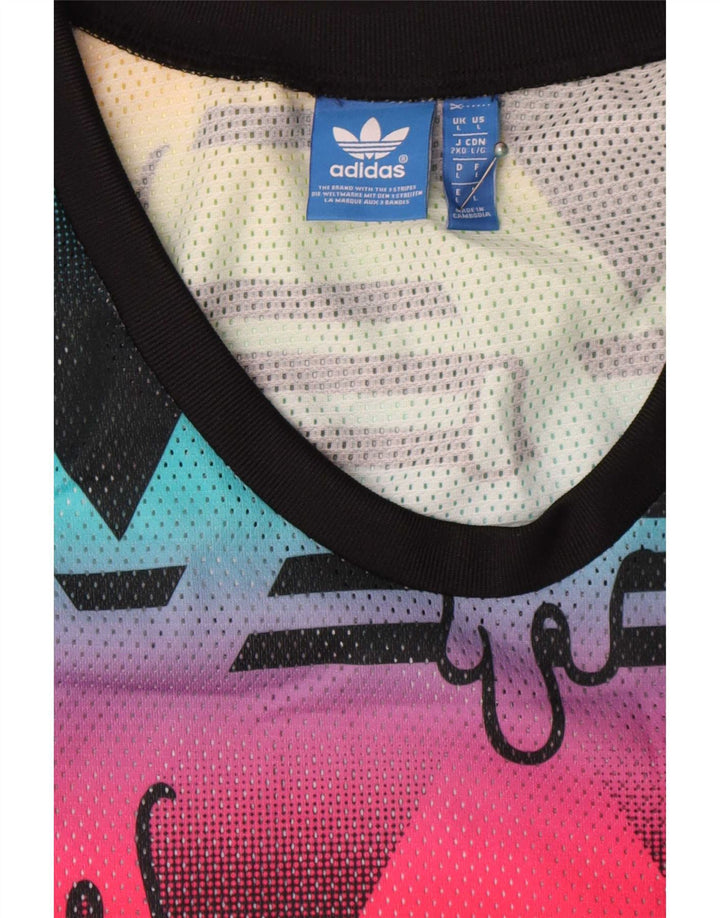 Adidas Herren-Weste mit abstraktem Muster, groß, mehrfarbig, Polyester