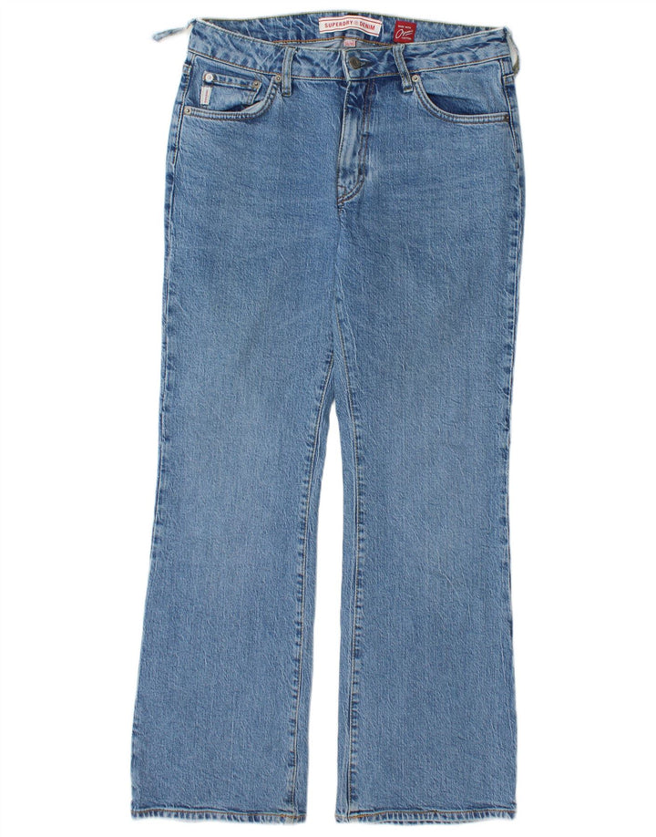Superdry Damen Bootcut-Jeans W30 L30 Blaue Baumwolle