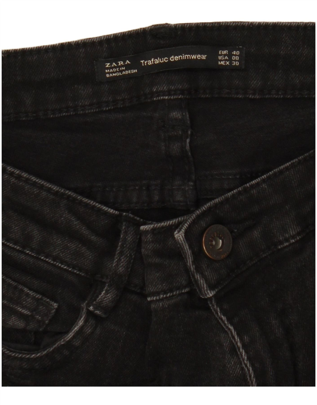 ZARA Damen Slim Jeans EU 40 Medium W30 L28 Schwarz