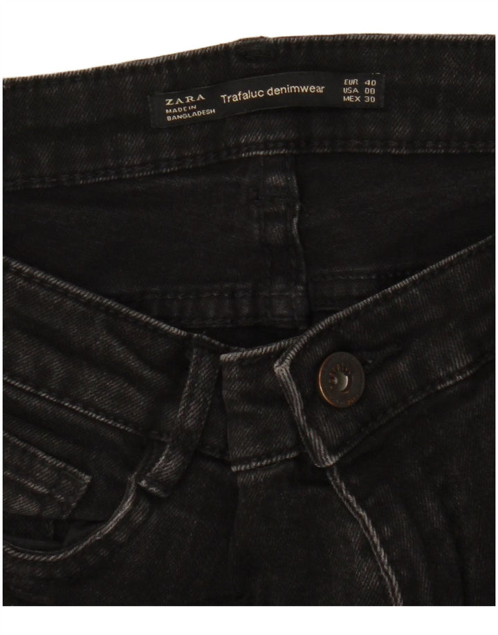 ZARA Damen Slim Jeans EU 40 Medium W30 L28 Schwarz