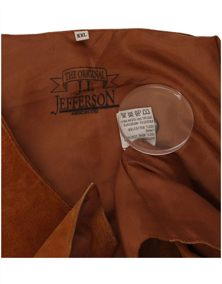 Vintage Herren Wildlederweste 2XL Braunes Leder