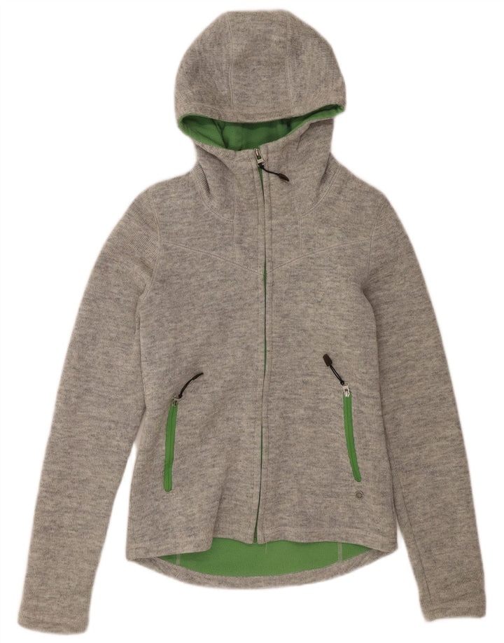 Bench Damen-Strick-Bomberjacke mit Kapuze, UK 12, mittelgraues Acryl