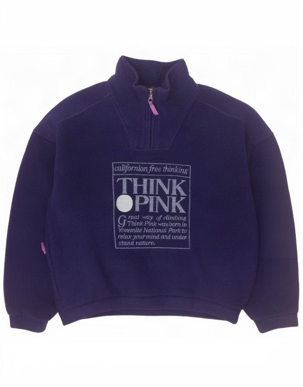 Think Pink Damen-Fleecepullover mit grafischem Reißverschluss und Reißverschluss, UK 20 2XL, Marineblau