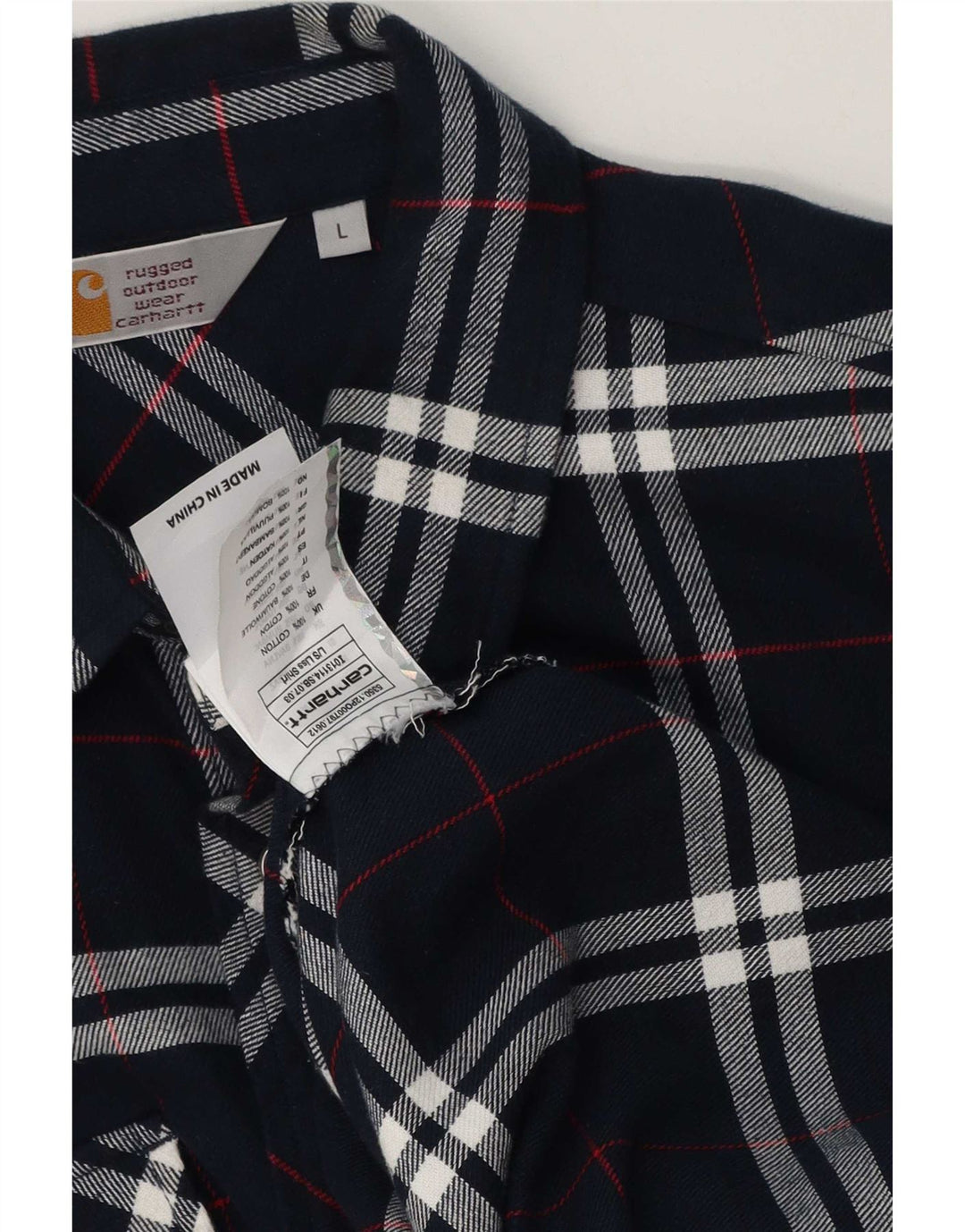 Carhartt Herren-Flanellhemd, groß, marineblau, kariert, Baumwolle
