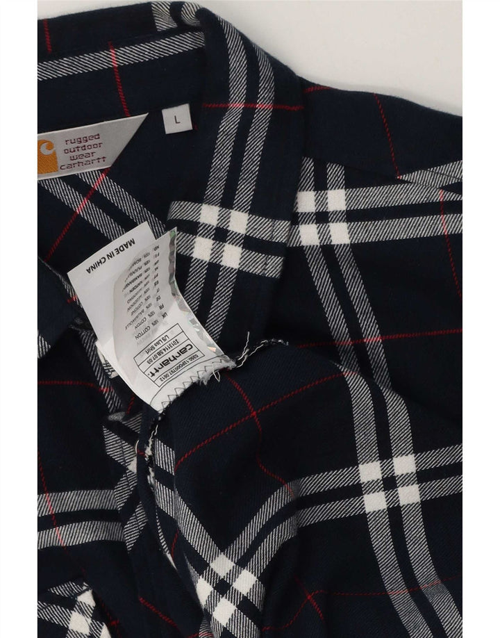Carhartt Herren-Flanellhemd, groß, marineblau, kariert, Baumwolle