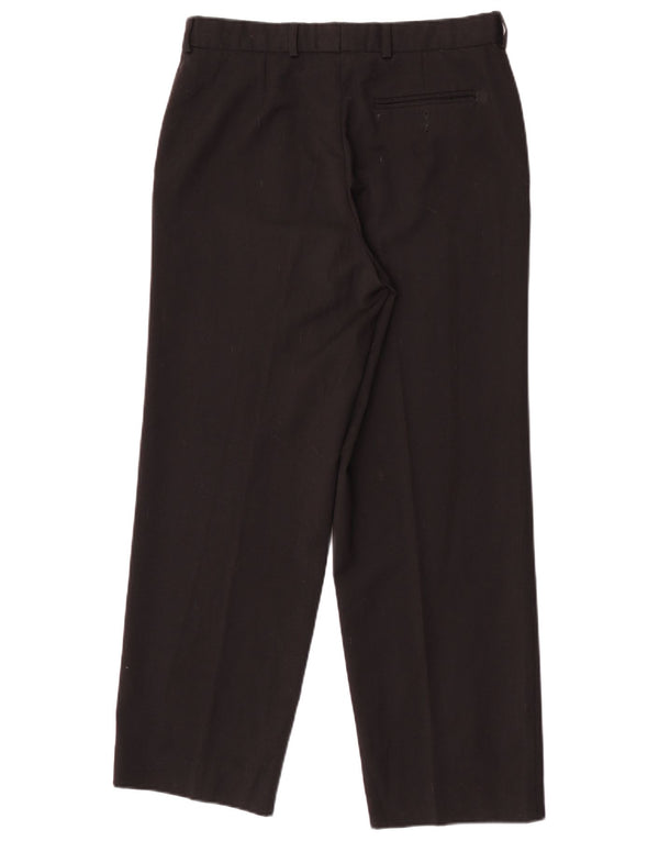 Marks & Spencer Mens St. Michael Straight Suit Trousers W32 L28 Black Wool